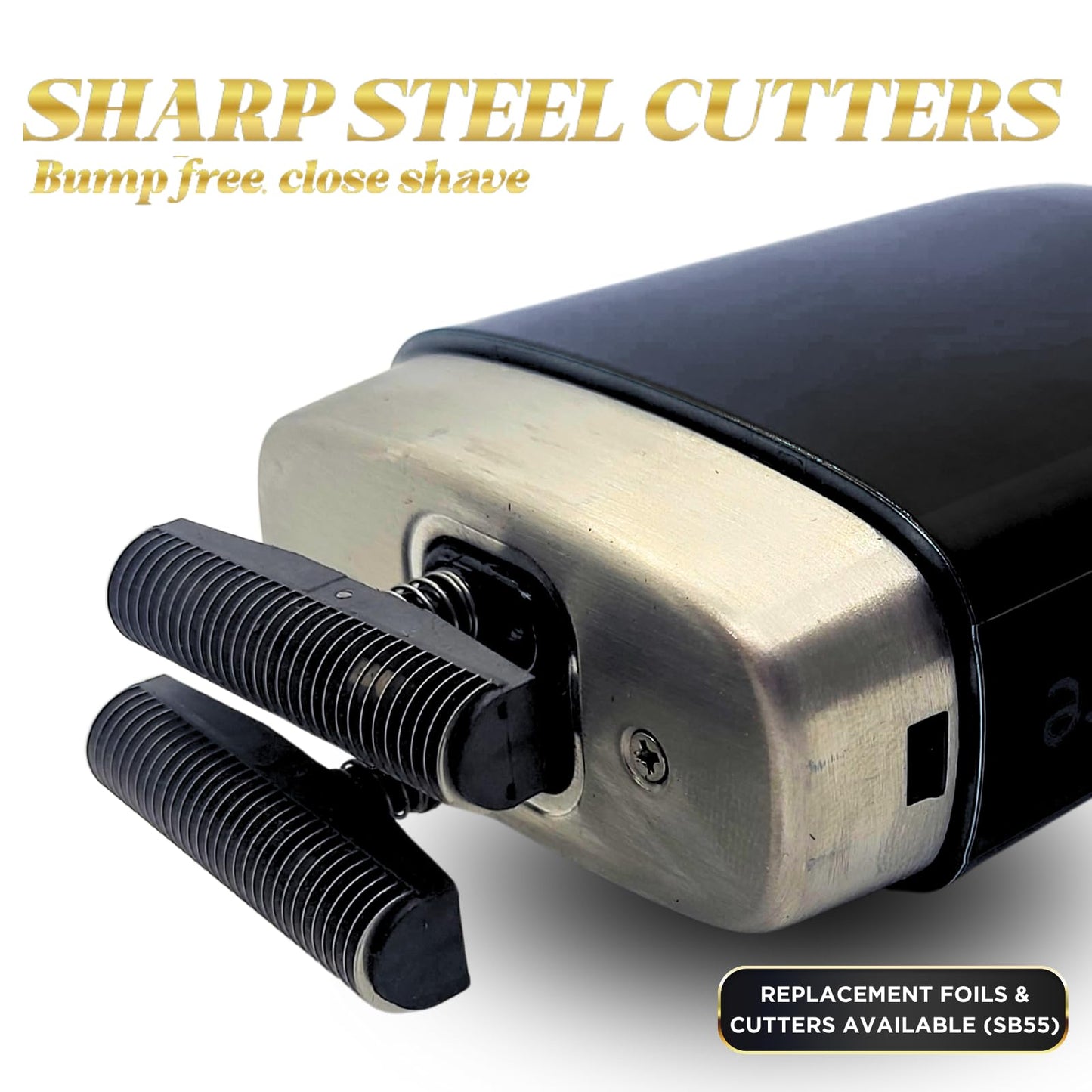 Supreme Trimmer Replacement Foil & Cutter SB55 | Hypoallergenic Foil for Crunch Lite STF600 | Black
