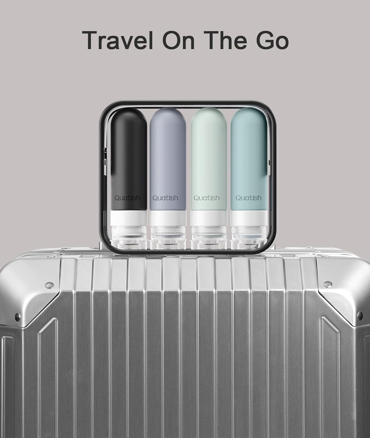 Travel Bottles for Toiletries - Leak-Proof Silicone 3 oz TSA Approved | 4 Pack Grey
