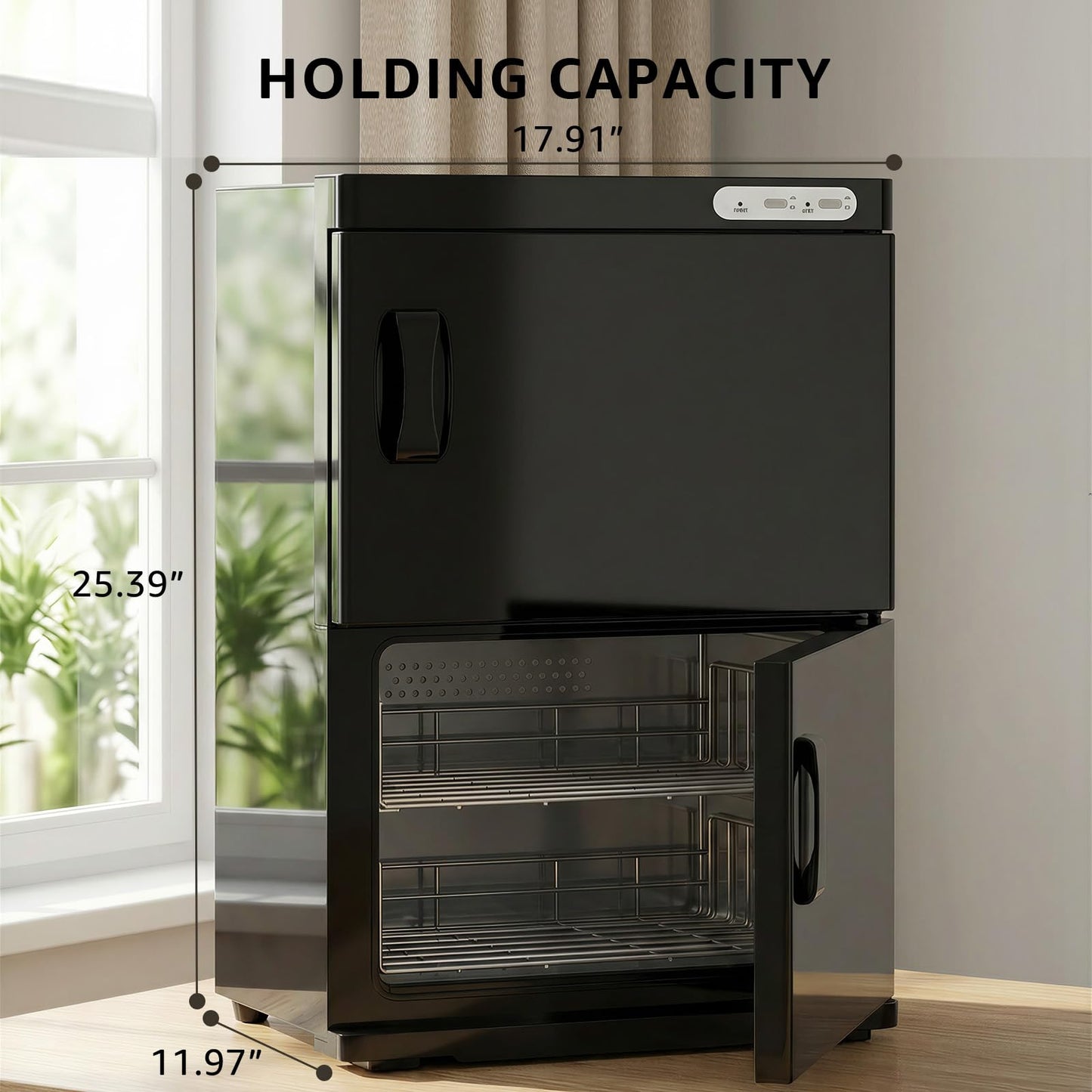 TABU 46L Hot Towel Warmer, Extra Large Towel Heater Cabinet, Black
