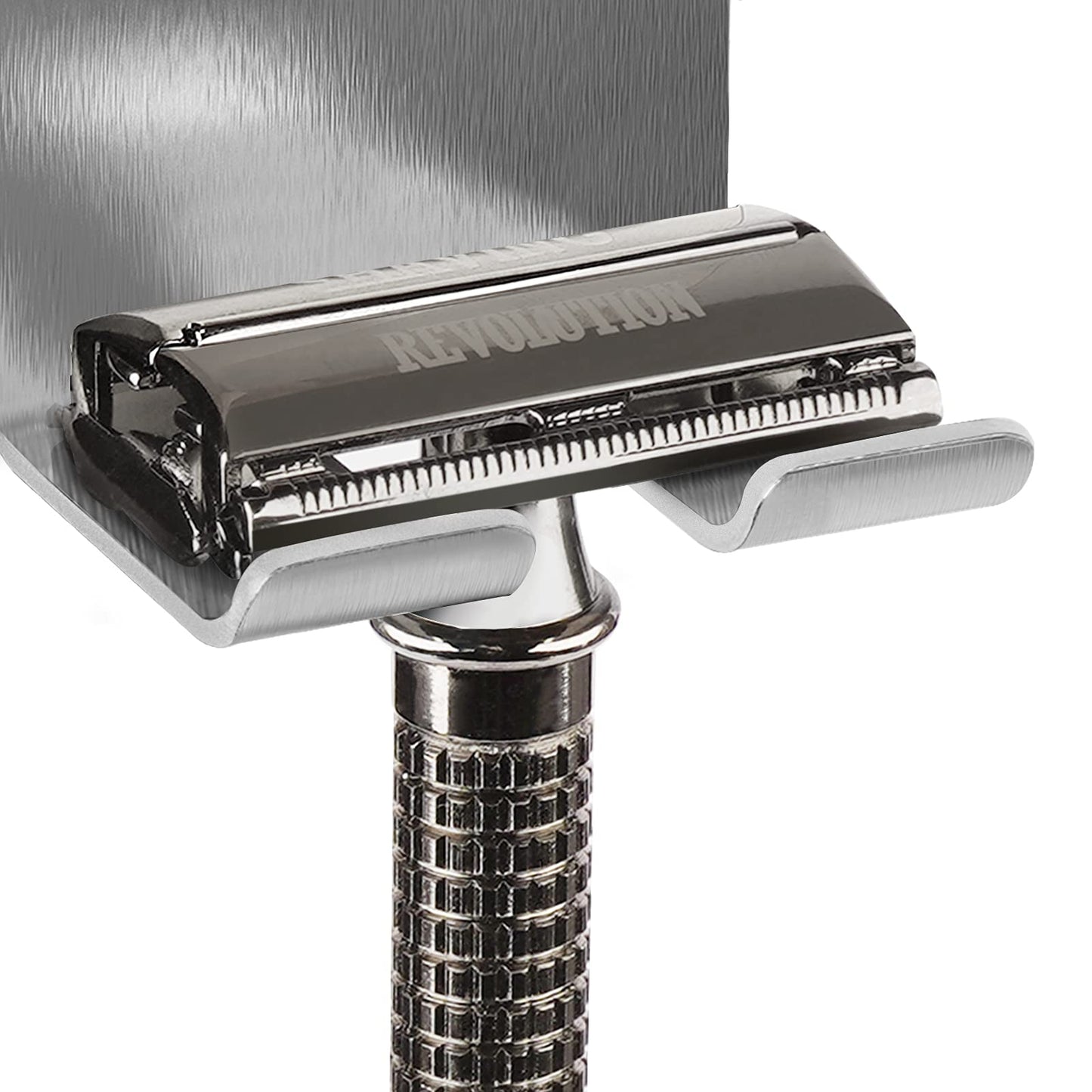 Linkidea 2 Pack Wall Mount Shaver Holder for Shower, Self Adhesive Hook Hanger Stand, Bathroom Wall Mounted Razor Holder Compatible with Vikings, Merkur Double Edge Safety Razor
