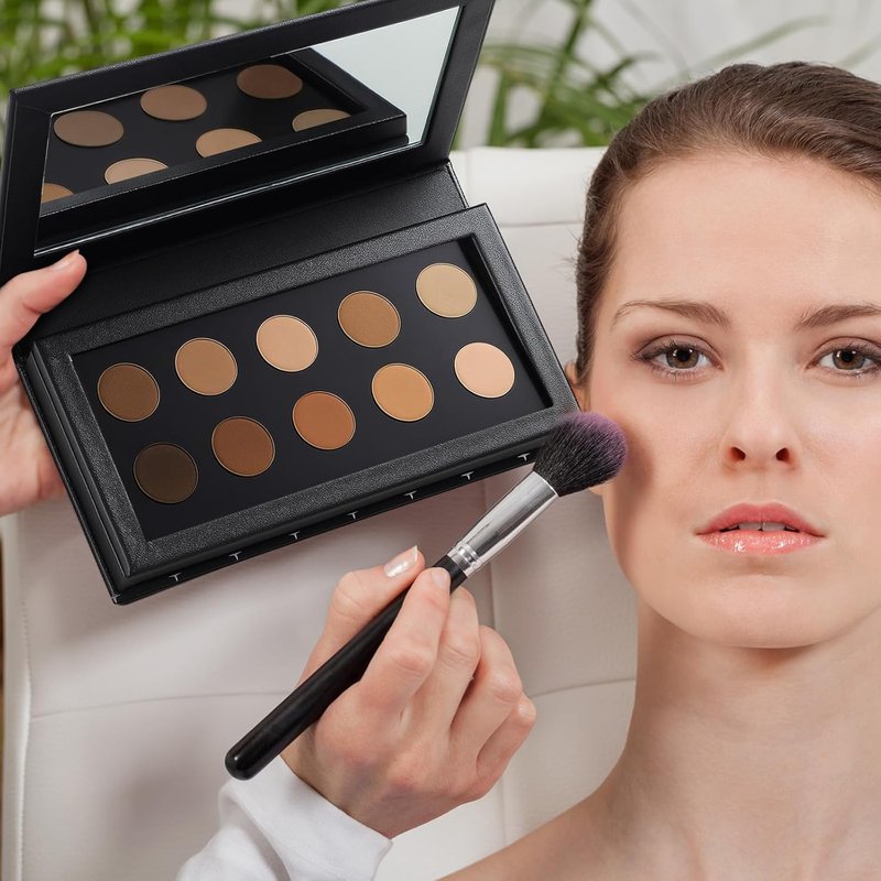 Magnetic Eyeshadow Palette - XL Large 2-Layer Book Shape with Mirror | 8.66 x 4.57 Inches, 20 Adhesive Stickers for DIY Makeup