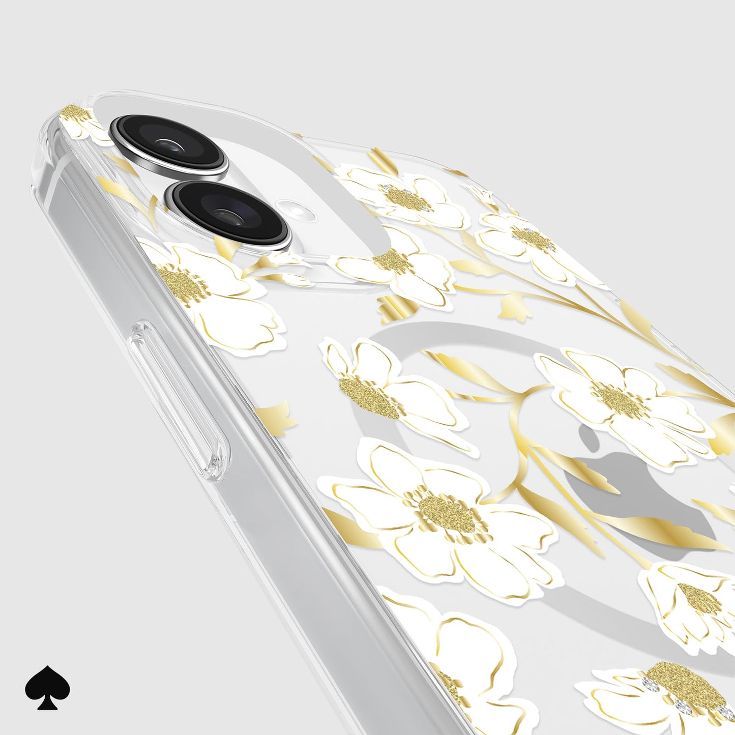 kate spade new york iPhone 16 Plus Case - Compatible with MagSafe - Designer Phone Case - Sunshine Floral Gems