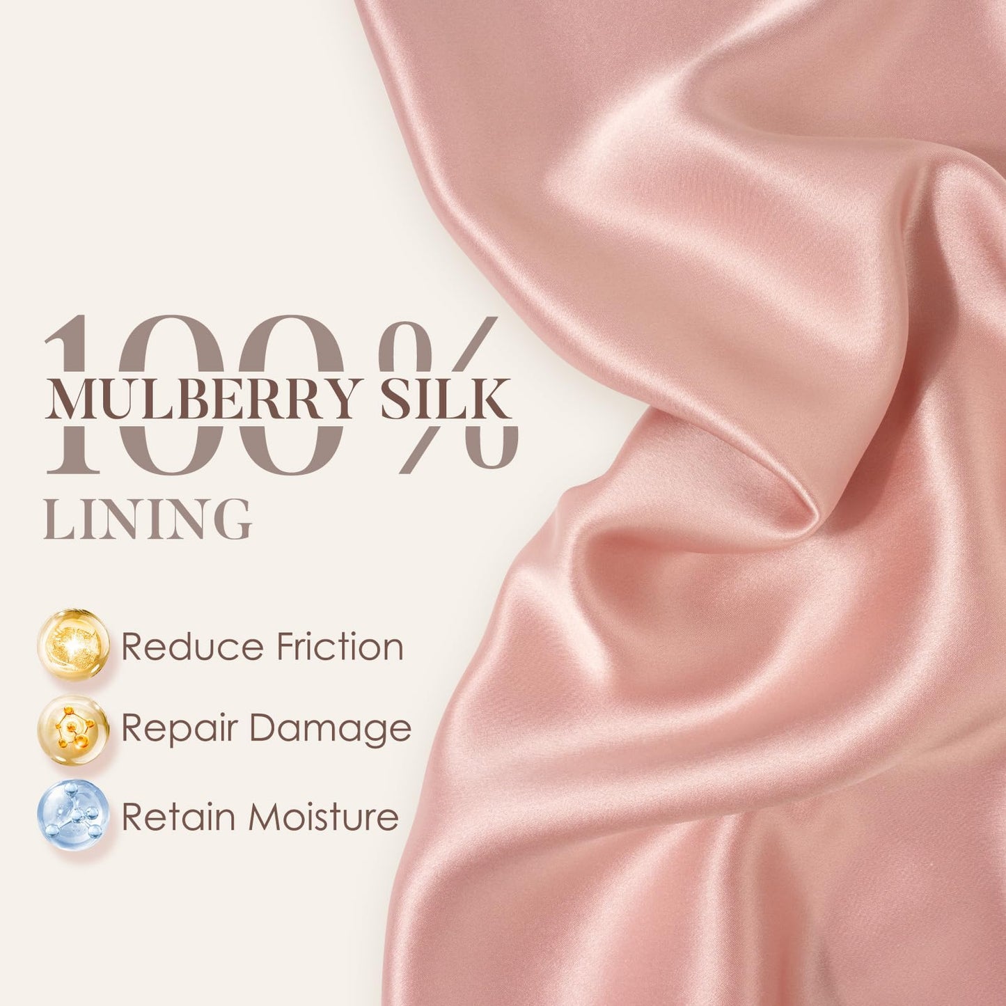 LULUSILK Mulberry Silk Bonnet for Sleeping Women, No More Frizzy Tangled Hair, Stay On All Night Silk Hair Wrap for Sleeping with Adjustable Strap, Silk Sleep Cap for Women and Men, Pink, Pack of 1