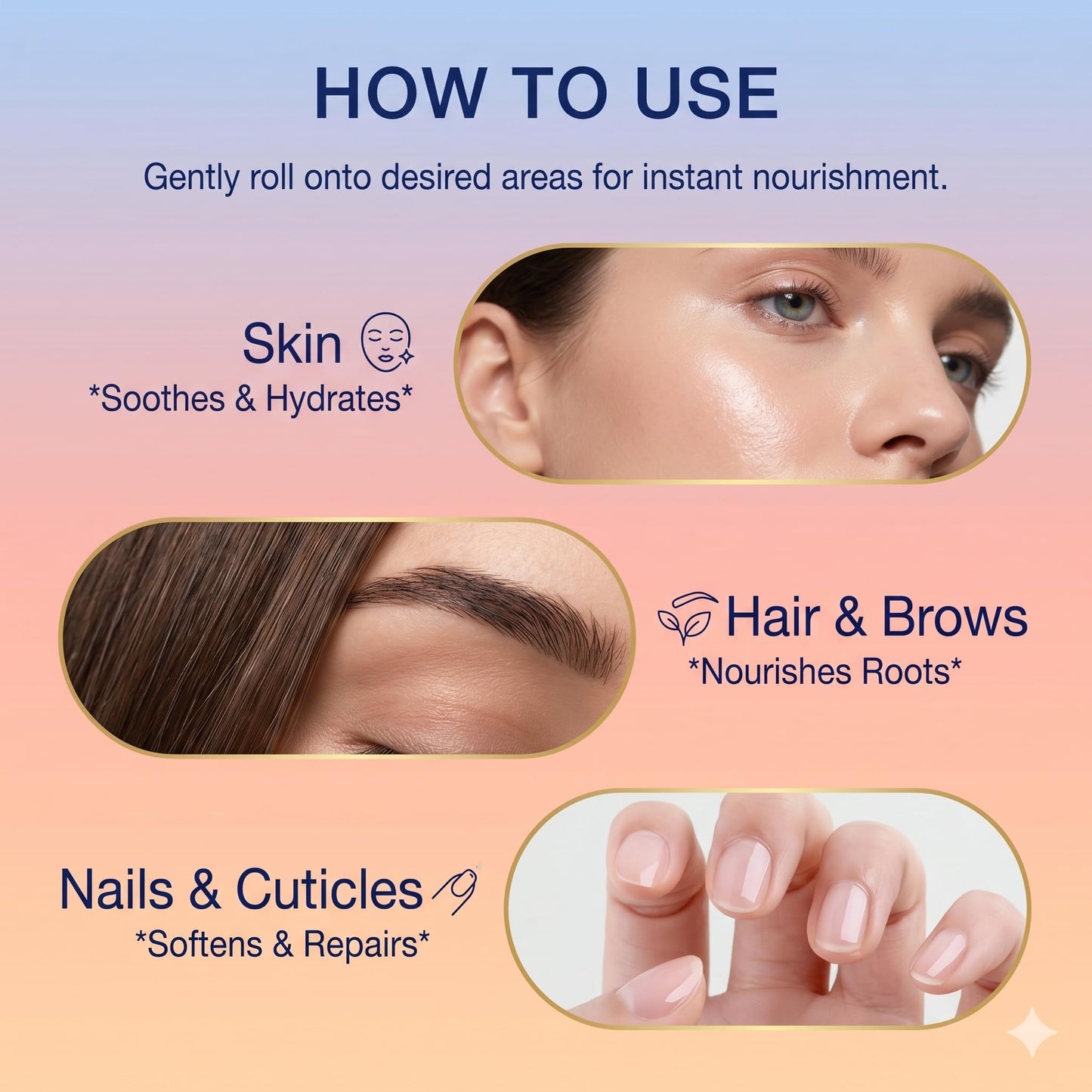 GOWEGO Organic Castor Oil Roll On with Rose Quartz Roller, Castor Oil Rose Quartz Roller Ball for Face and Body, Hair, Eyebrows, Moisturize Skin (1.7 FL.OZ)