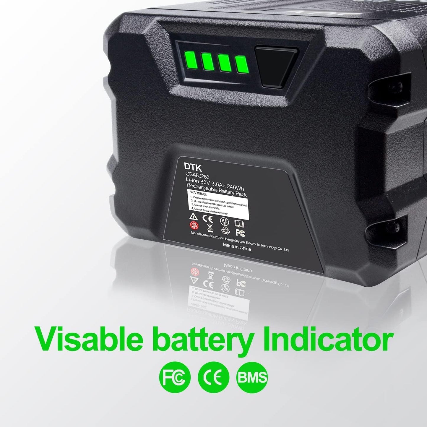 DTK 2 Packs Replacement for Greenworks 80V Battery 3000mAh GBA80200 GBA80250 GBA80400 GBA80500 Compatible with Cordless Power Tools