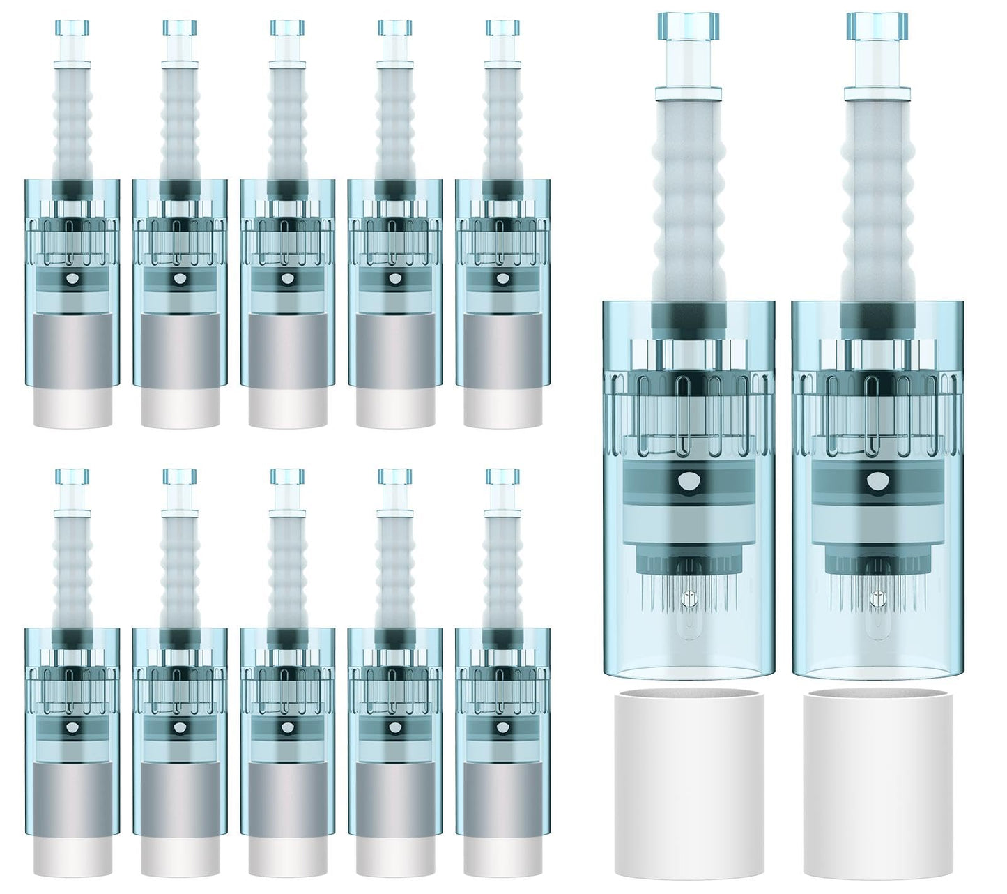 12Pcs Microneedling Pen Cartridges for Dr Pen M8,M7S (4x36Pin,4x16Pin,4xRound Nano) Replacement Tips at Home Use 0.25mm