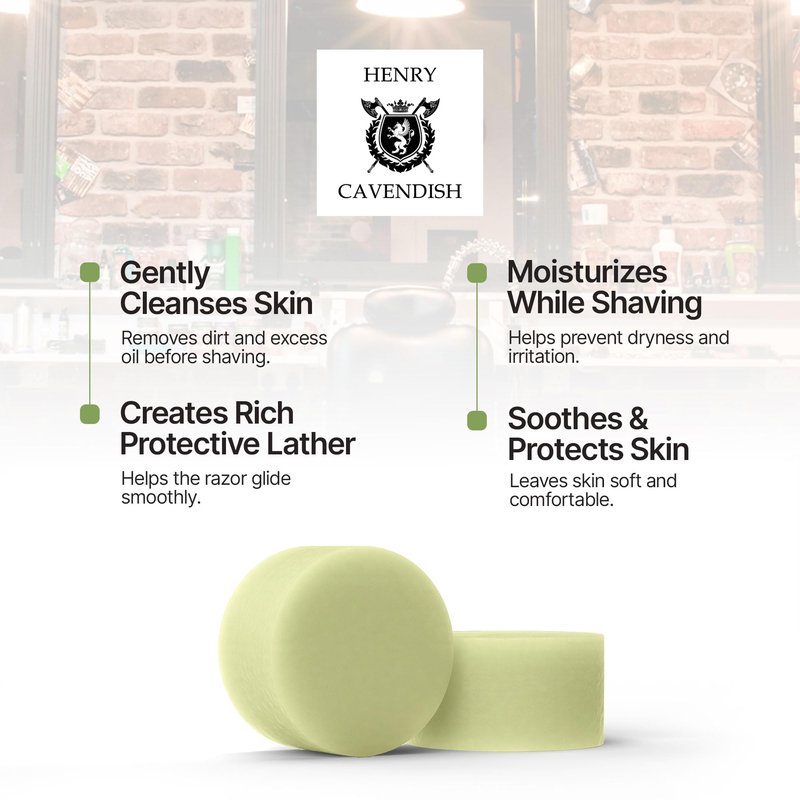Henry Cavendish Eucalyptus Mint Shaving Soap with Shea Butter & Coconut Oil. Long Lasting 4 oz Puck Refill. Himalaya Fragrance. All Natural. Rich Lather, Smooth Shave. For Ladies and Gentlemen.