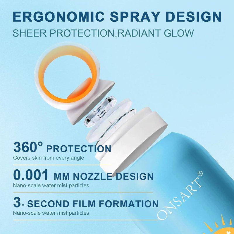 Reef Safe Sunscreen Spray SPF 50 - Zinc Oxide Mineral Protection | Lightweight, Water-Resistant, 6.76oz/200ml