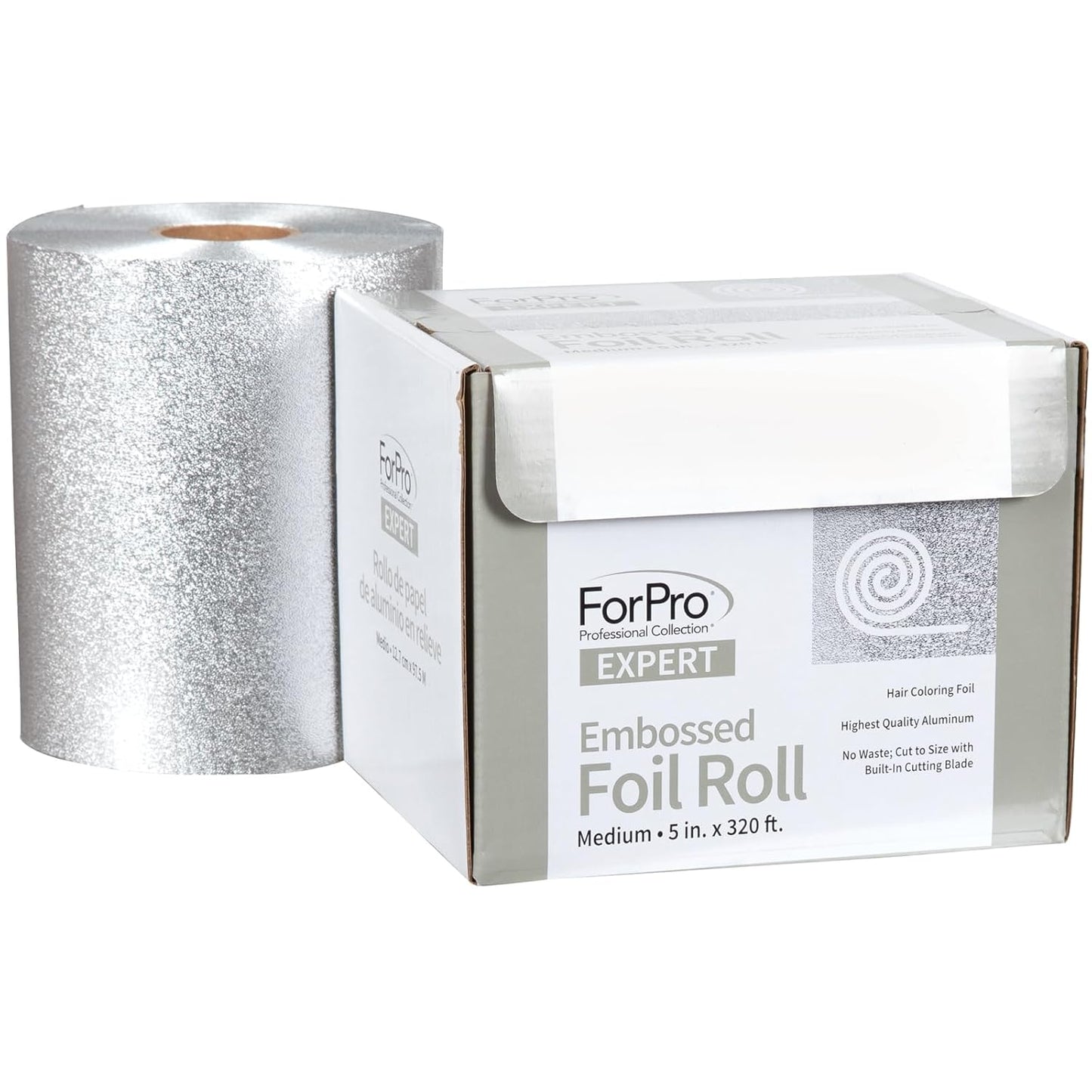 Professional Aluminum Foil Roll for Hair Coloring - 320 Ft Embossed Silver Foils | Ideal for Highlights