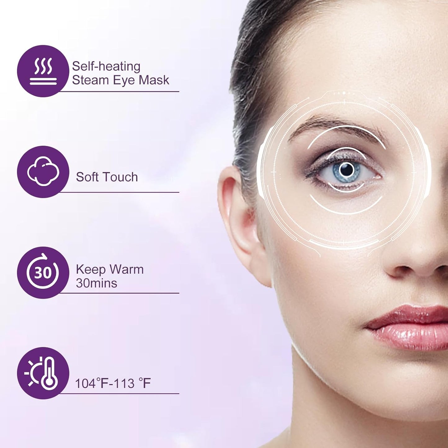 XPCARE Steam Eye Masks - 32 Pack Disposable Heated Eye Masks for Dry Eyes, Dark Circles & Puffy Eyes | Lavender Scent