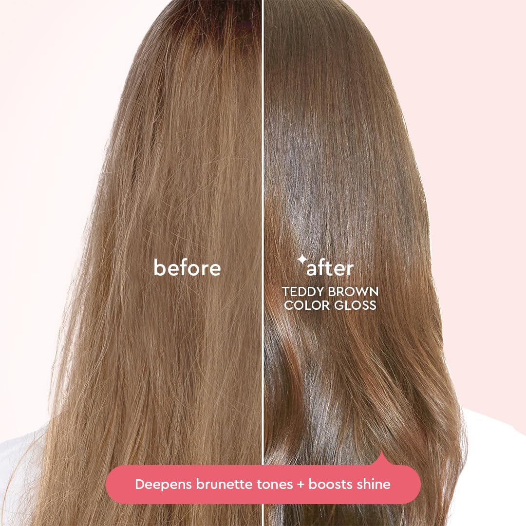 Glaze Super Gloss Color Conditioning Gloss - Teddy Brown for Light to Medium Brown Hair | Deepen Brunette Tones & Boost Shine - 6.4 fl oz