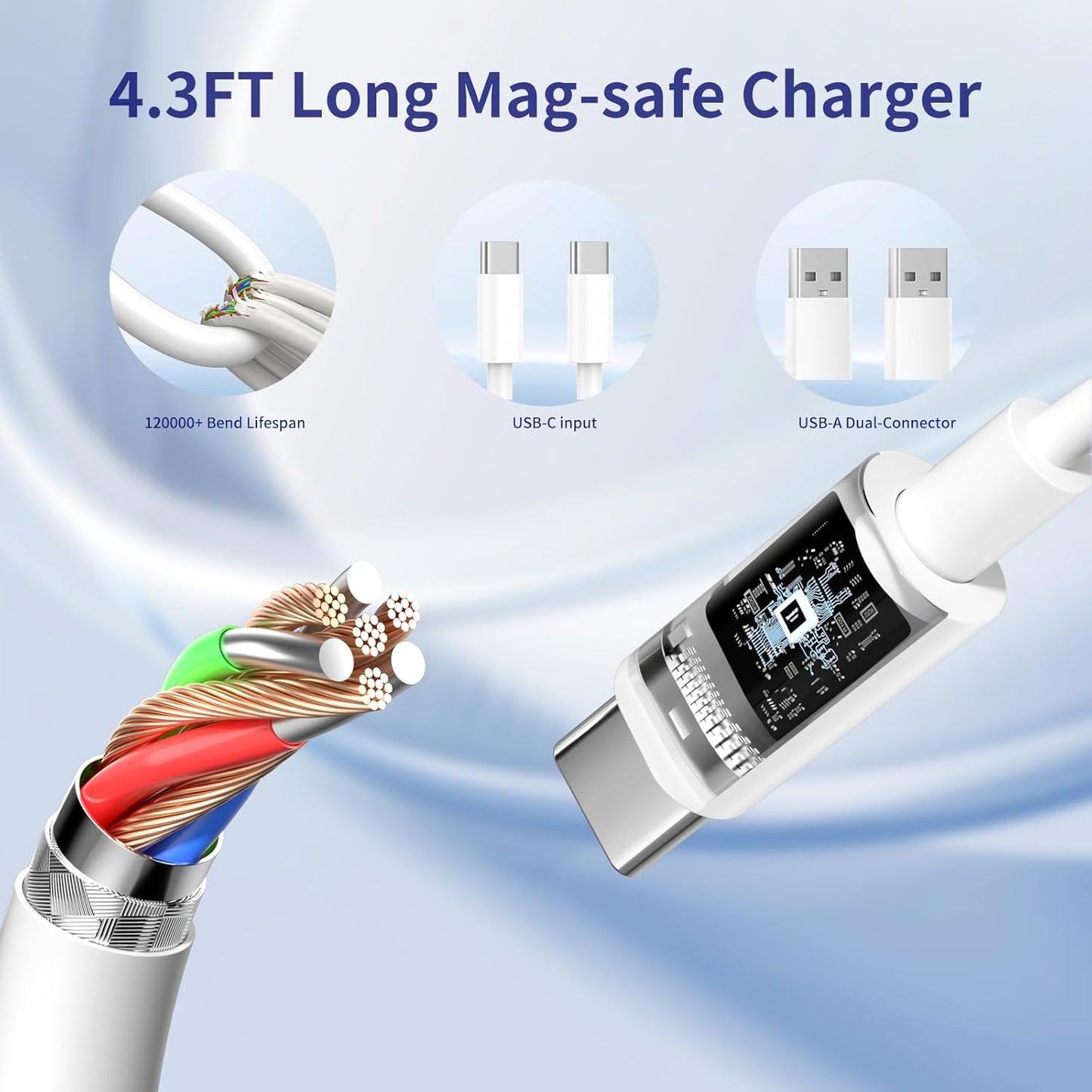 MagSafe Charger 2 Pack - 15W Magnetic Wireless Fast Charger with Foldable Kickstand | Compatible with iPhone 17/16/15/14/13/12 & AirPods