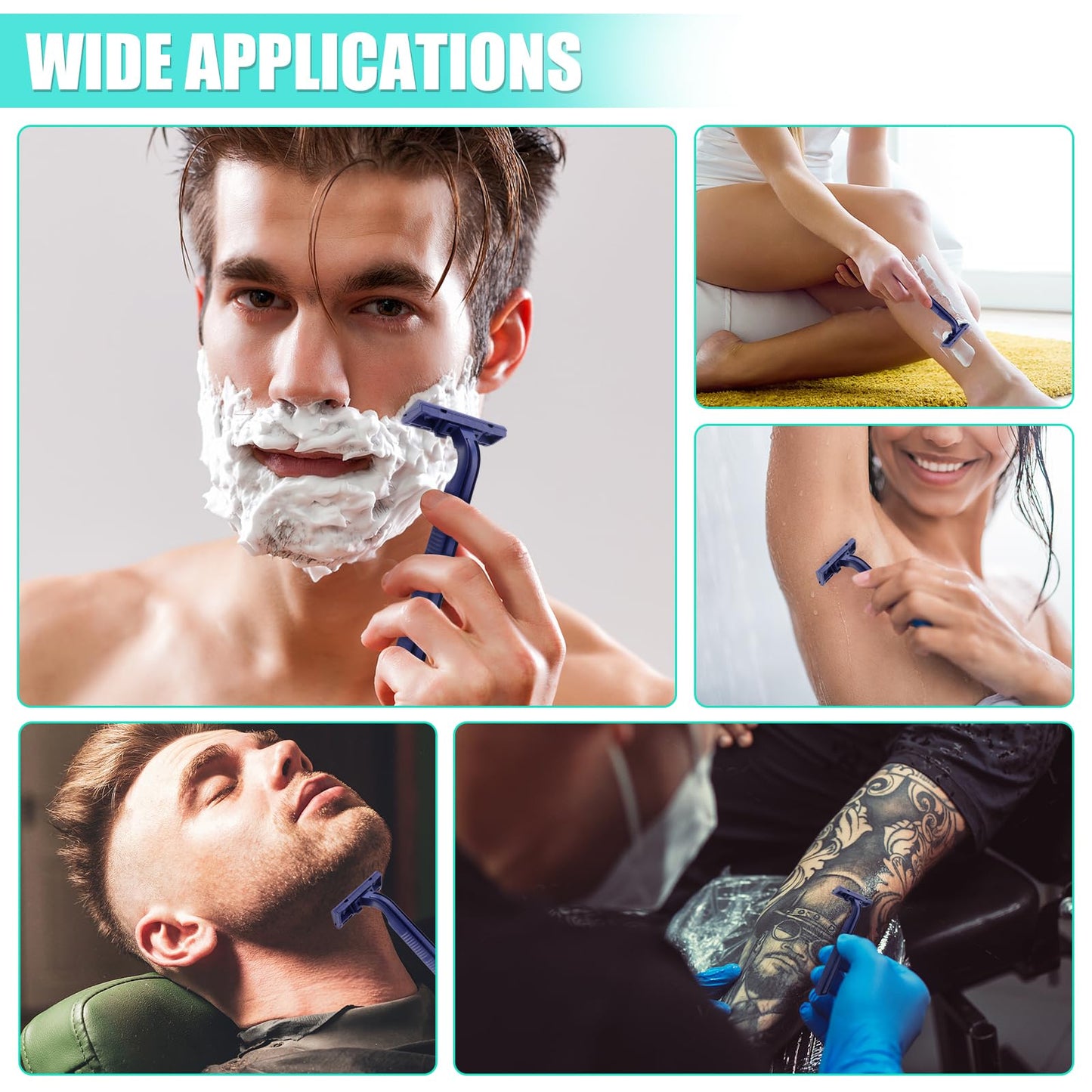 MAGDIY Disposable Razors Bulk for Men 20 Pack, Homeless Supplies Bulk, Twin Blade Mens Travel Supply Razor for Shaving Individually Wrapped, Safety Beard Shavers for Camping Bathing Hotel (Blue)