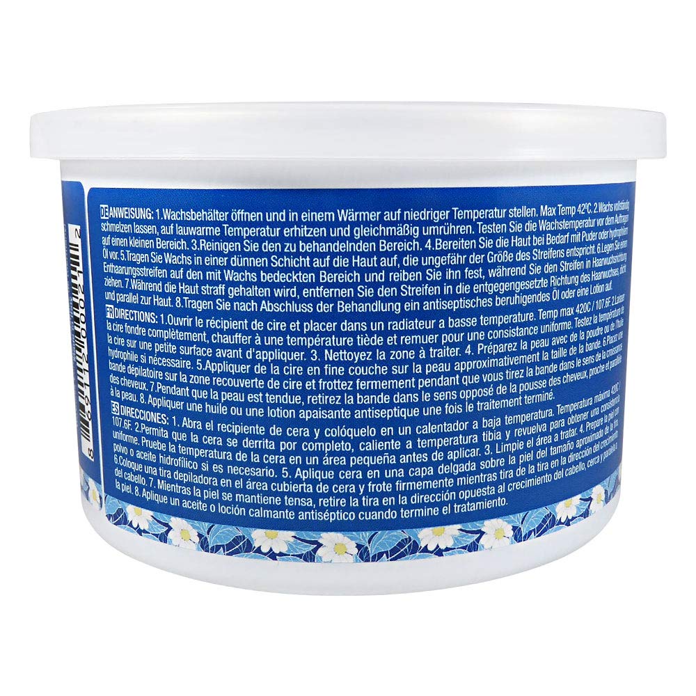 Waxness Hard Wax Tin Azulene 14 oz (400 g) – Stripless Professional Hard Wax with Azulene for Face & Body – Made in Italy