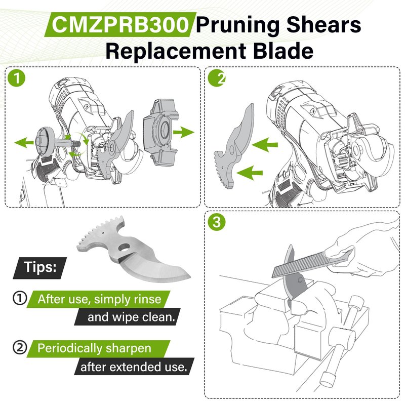 Dimakung CMZPRB300 Pruning Shear Replacement Blade for Craftsman CMCPR320C1 Cordless Electric Pruning Shear Accessory, Heavy Duty Hand Pruner Tools Blade for Gardening Tree Branch Cutting