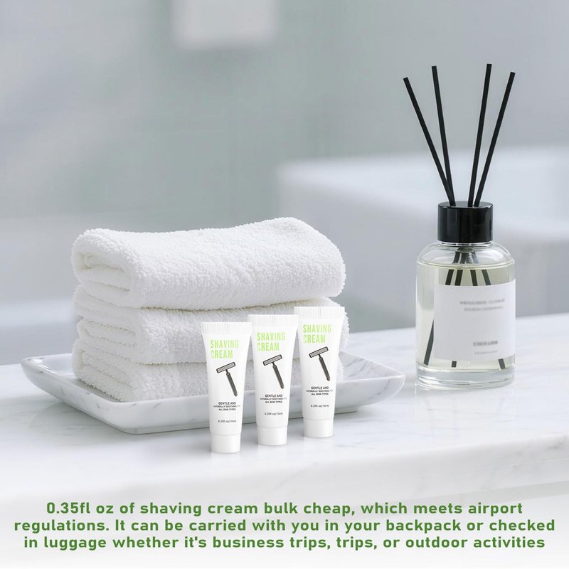 100 Shaving Cream Bulk Travel 10ml/0.35fl oz,Disposable Shaving Cream in Bulk Travel Shave Cream for Hotel Homeless,White Tea