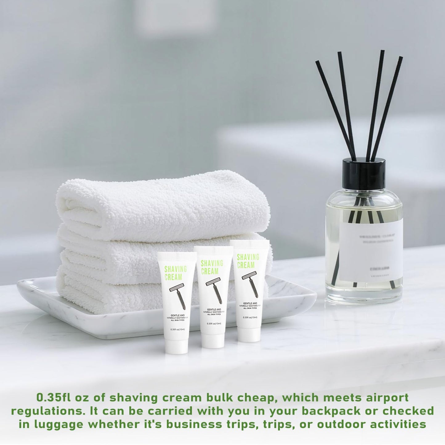 500 Shaving Cream Bulk Travel 10ml/0.35fl oz,Disposable Shaving Cream in Bulk Travel Shave Cream for Hotel Homeless,White Tea