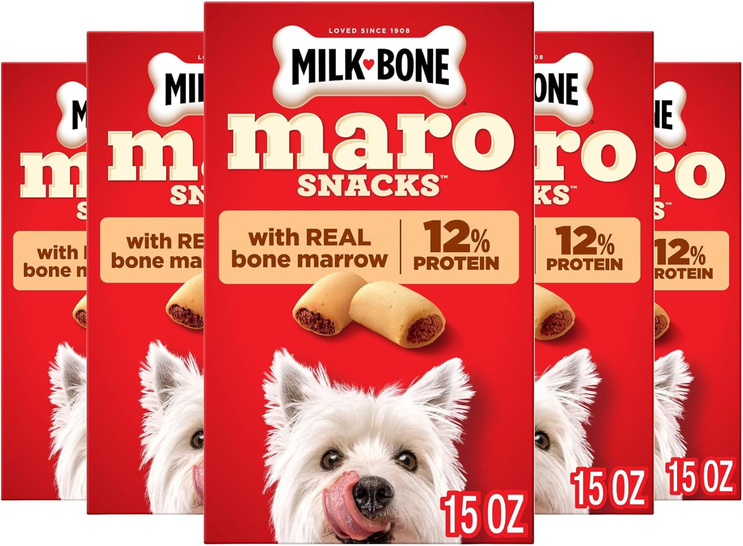 Milk-Bone MaroSnacks Small Dog Treats - Real Bone Marrow, 40 Oz Canister | Delicious & Nutritious