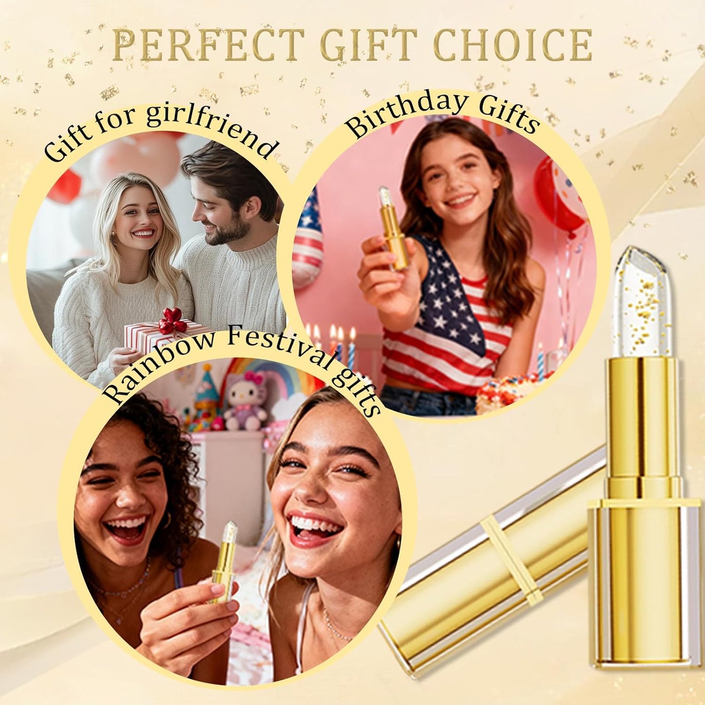 Color Changing Lipstick - Skin-Adaptive, Transferproof Formula | 24-Hour Moisturizing Gloss for Women