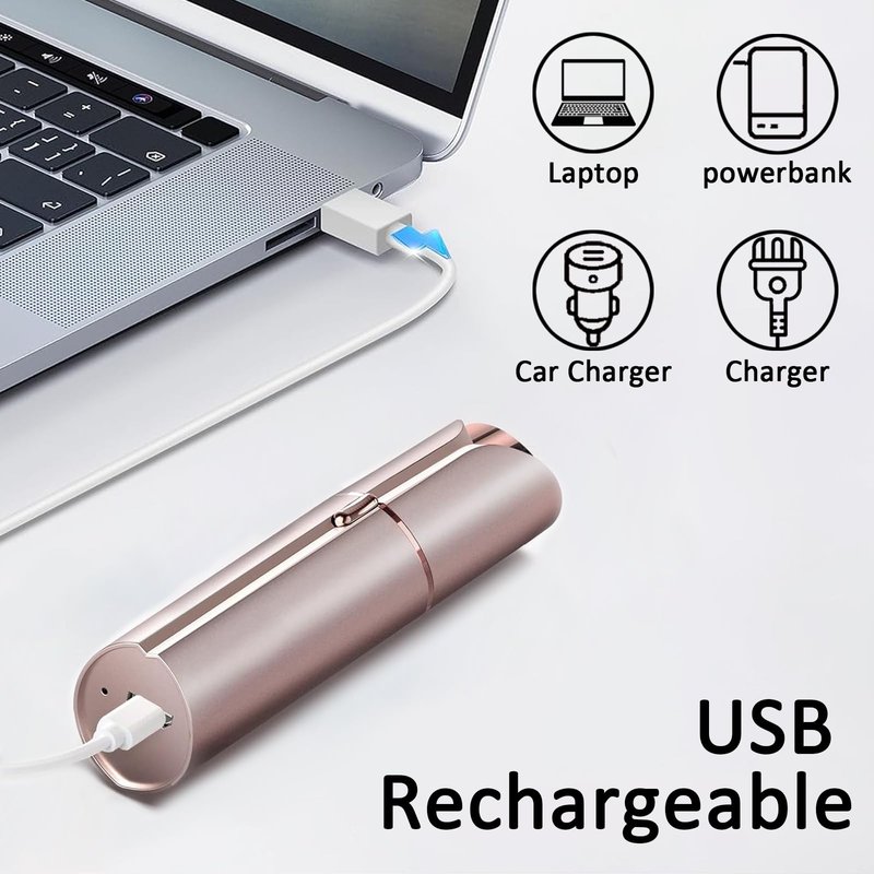 innobeaut Facial Hair Removal for Women, Electric Painless Facial Hair Remover for Face, Lip, Chin with USB Rechargeable,Gold(Device Only)