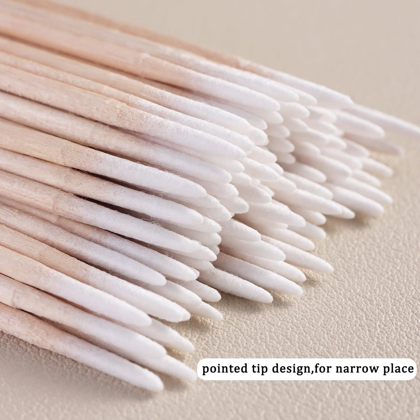 Pointed Tip Cotton Swabs - Double-Head Precision Microblading & Makeup Applicators | 200pcs White Wooden Sticks