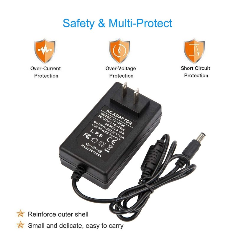 COOLM 12V 3.5A Power Supply Adapter 3.5Amp 42W 3500mA for Netgear Nighthawk Router R6700 R7000 WiFi System AC3000 AC2200 RBK53 RBK43 RBK20, Wireless-AC Wireless-N Access Points Power Cord