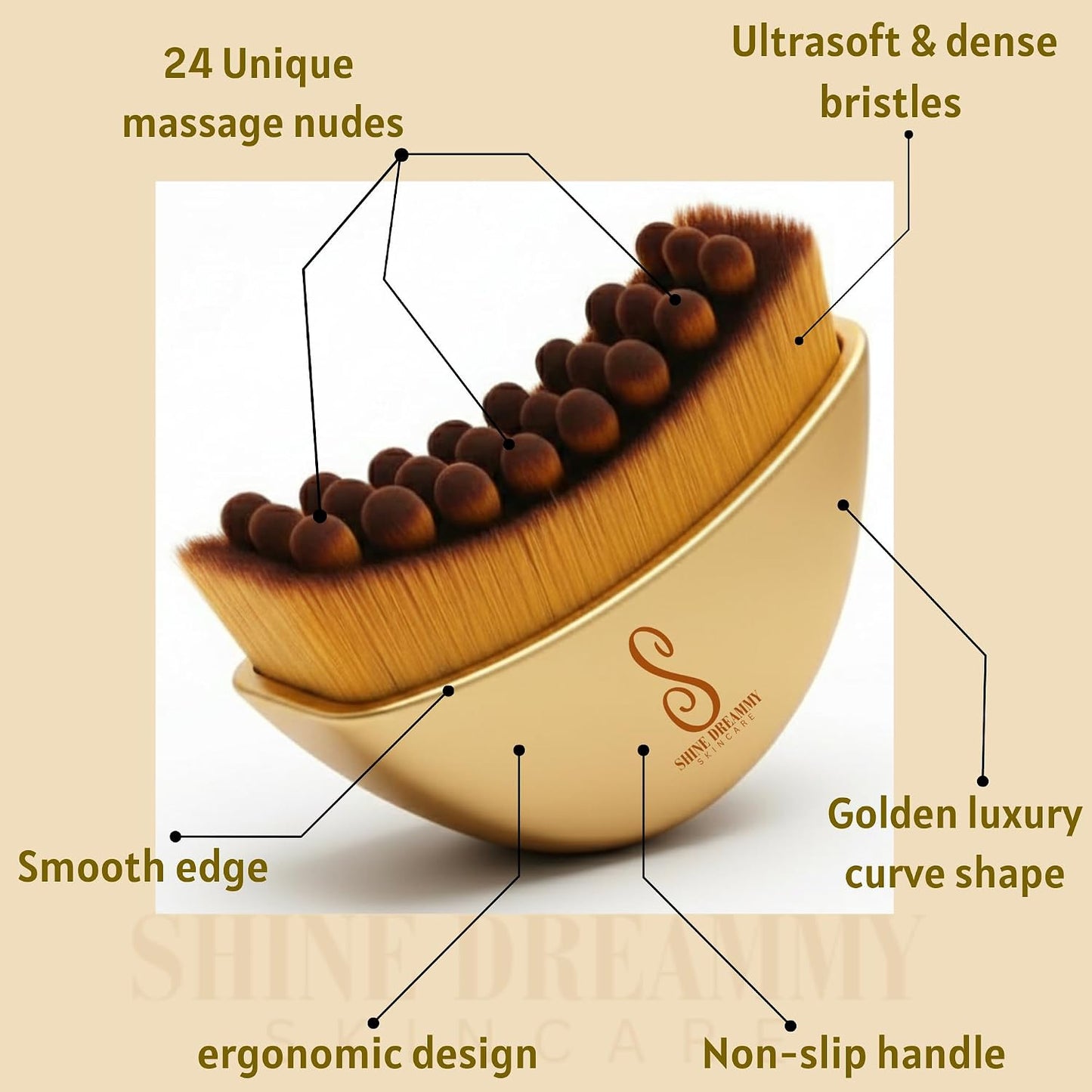 Lymphatic Contour Face Brush - Anti-Puffiness & Detox Tool for Facial Sculpting | Gua Sha Massage Tool for Neck & Chin