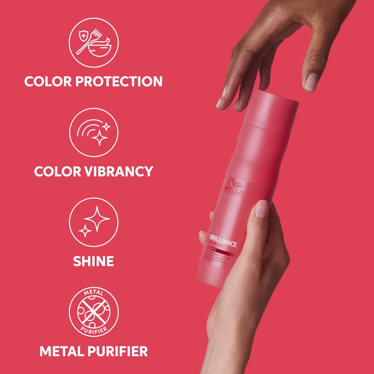 Wella Professionals Invigo Brilliance Shampoo for Coarse Hair | Color Protection & Vibrancy | 33.8 Fl Oz
