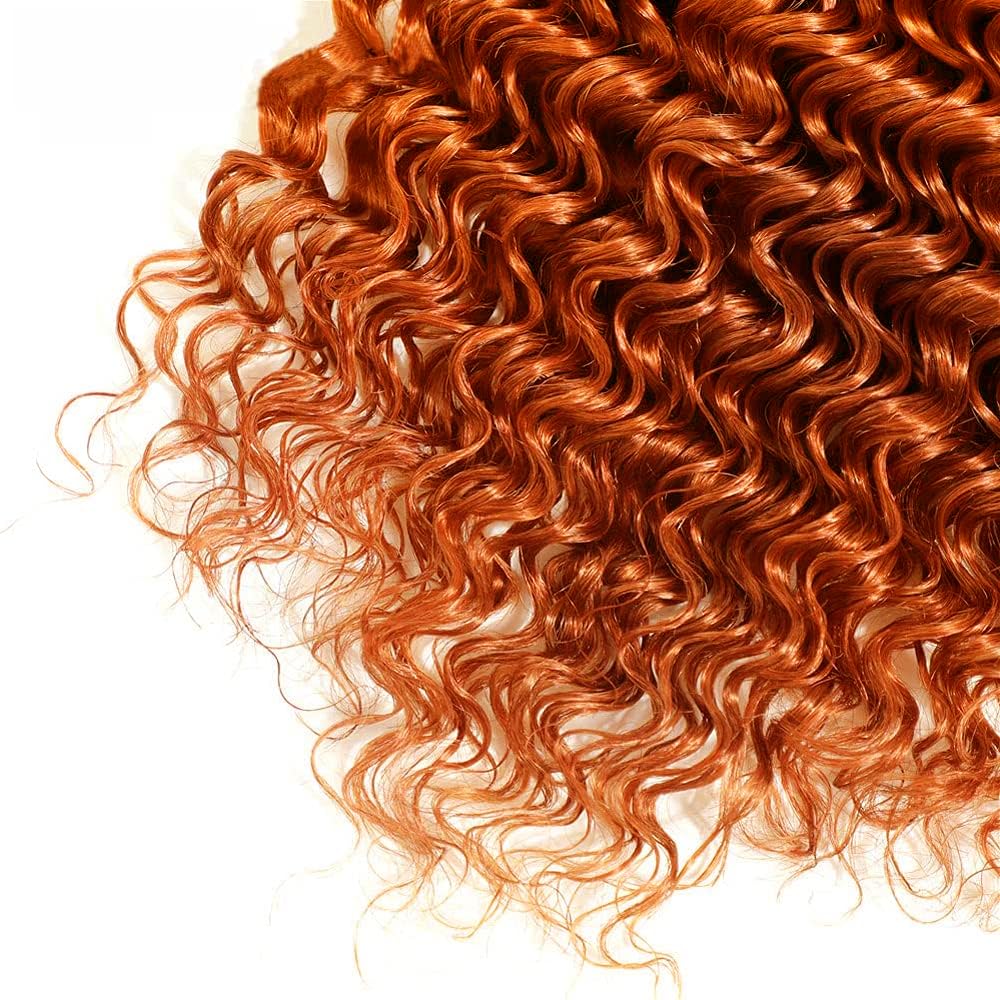 Ginger Bundles Human Hair 350 Deep Wave Bundles 16 16 16 inch Ginger Orange Deep Wave Bundle Human Hair Extensions