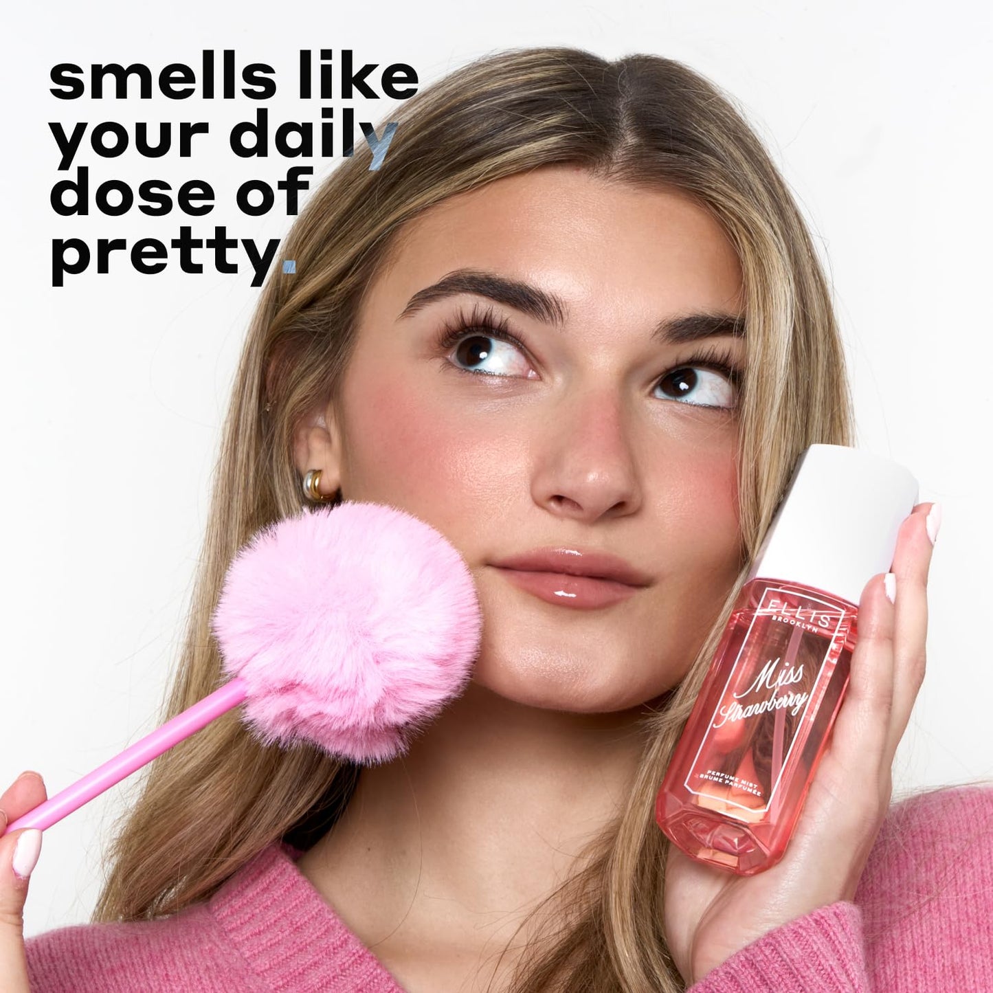 Ellis Brooklyn MISS STRAWBERRY Perfume Mist, Fruity Floral Fragrance with Wild Strawberry Nectar, Fresh Matcha & Soft Hinoki Woods, Vegan Perfume, Made In The USA, 90ml/3 fl oz