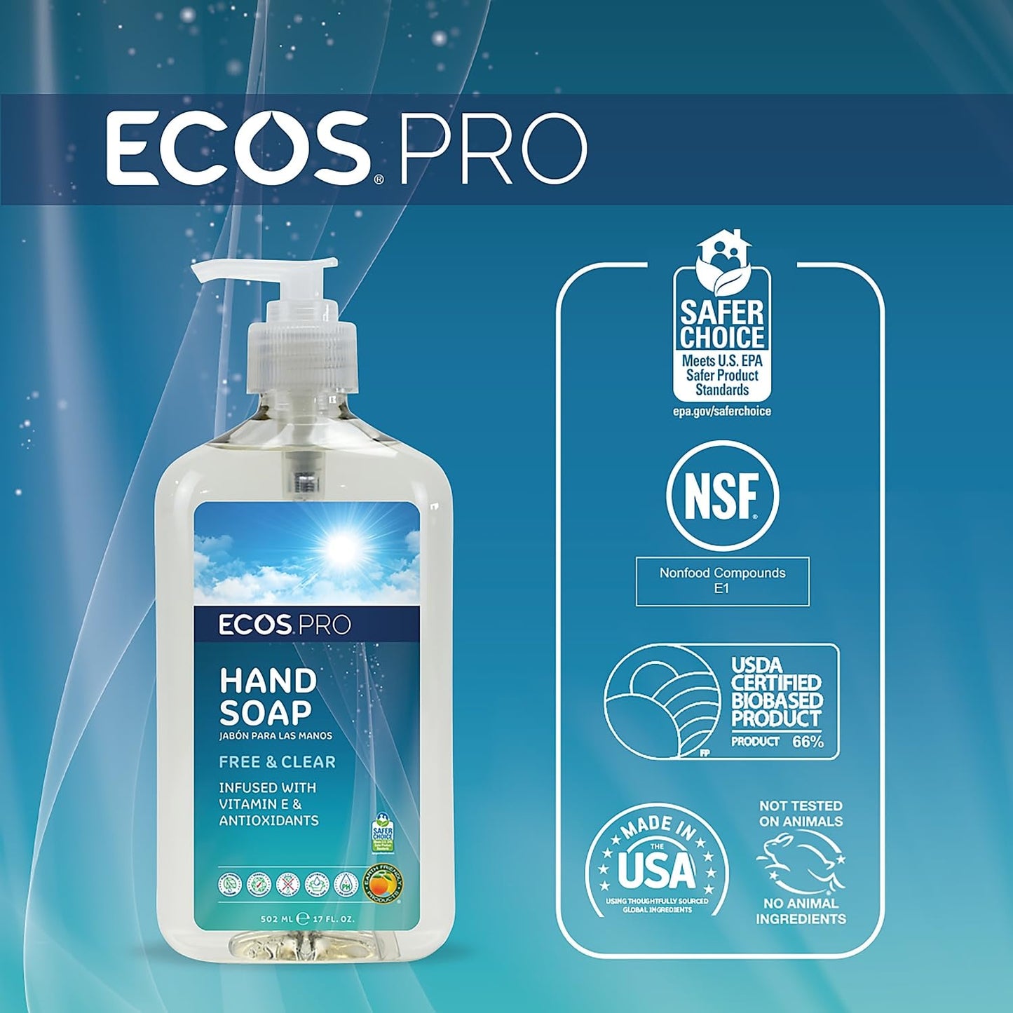 Earth Friendly Products Hand Soap, 17 Fluid Ounce