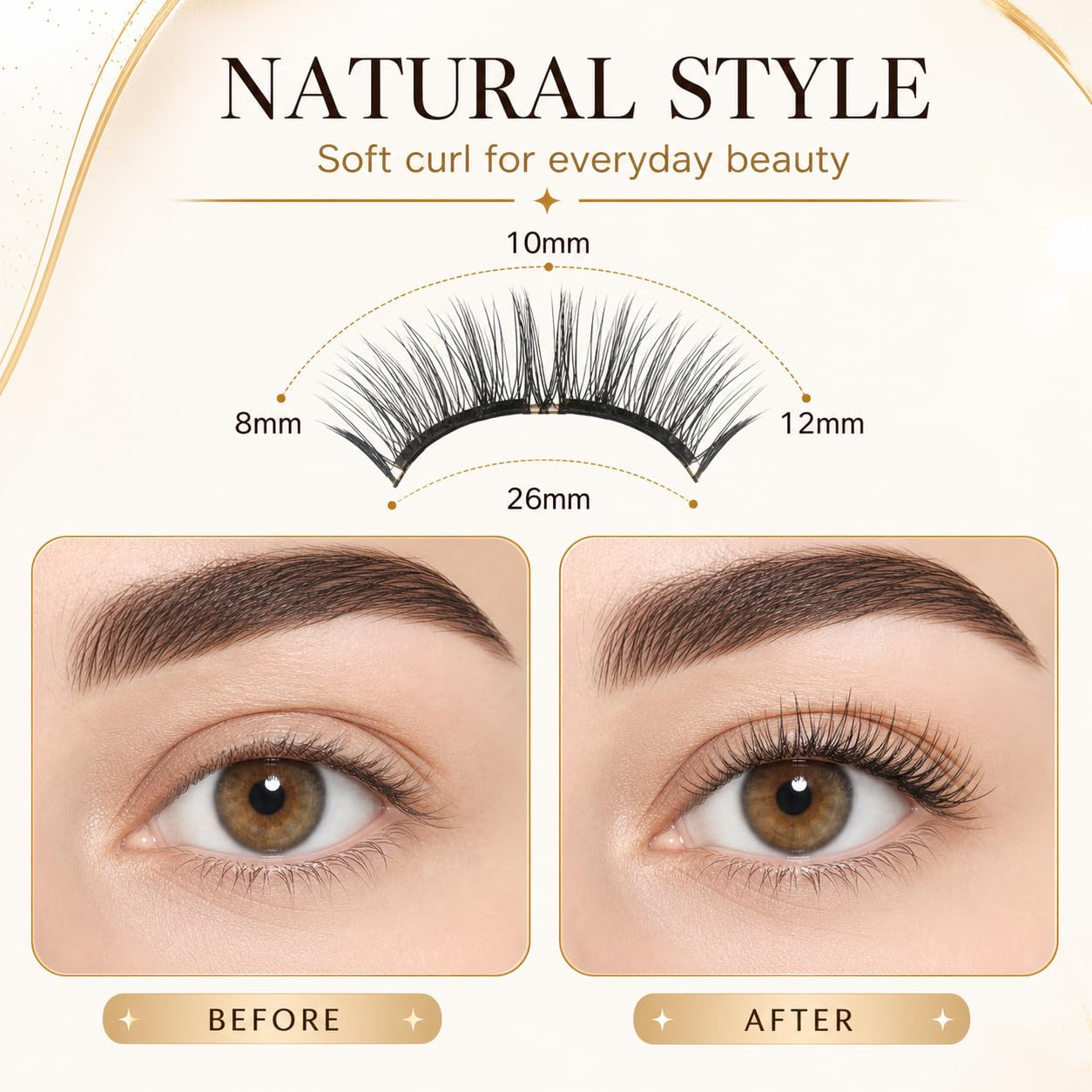 ZeroG Magnetic Eyelashes Kit with Applicator - No Glue Needed, Reusable & Natural Look, Wispy, Easy to Apply for Beginners (No.02 Iris Black)