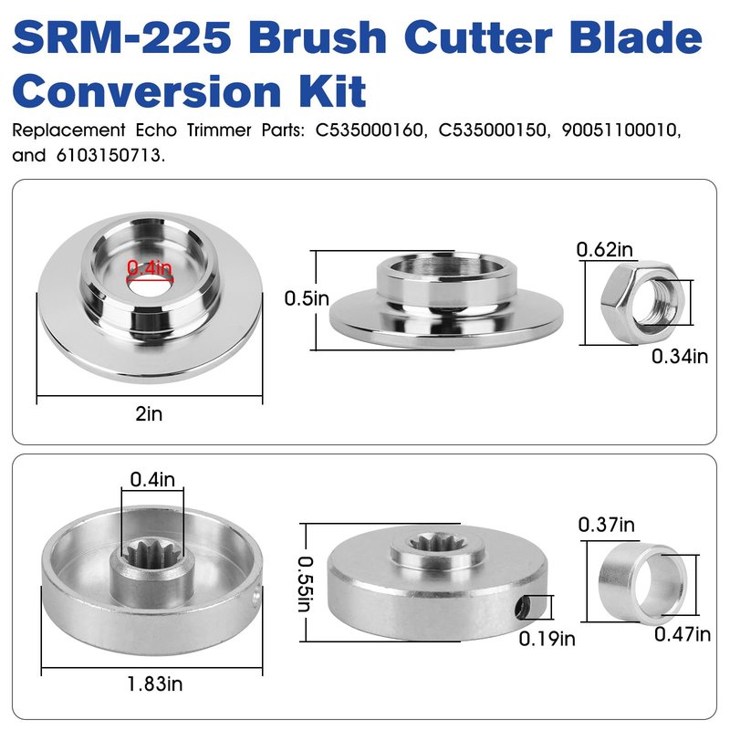 Brush Cutter Blade Kit For Echo SRM 225 Blade Conversion Kit C535000160 C535000150 90051100010 6103150713 Replacement Echo Trimmer Attachment Fit All SRM Family, Except The High Torque Version