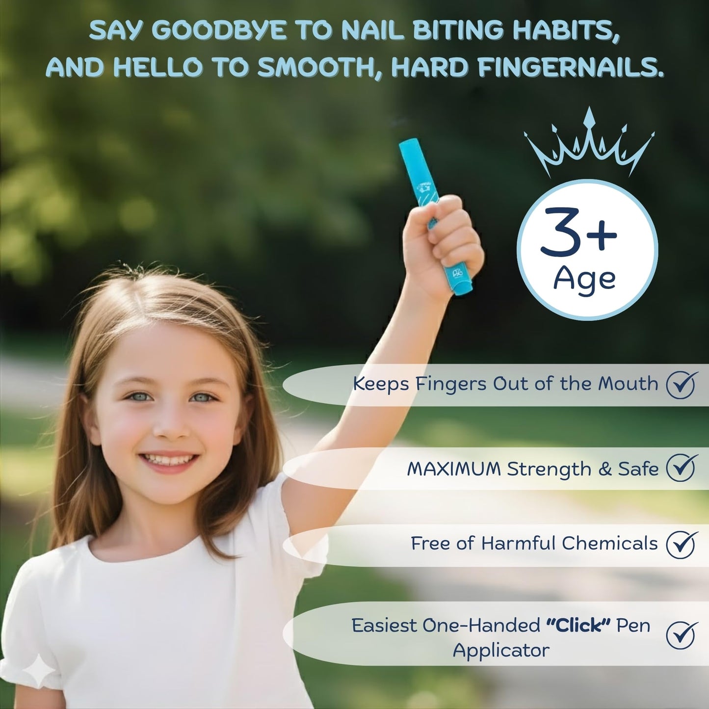 Honest10 Nail Biting Prevention Click Pen for Kids - Break The Thumb Sucking Habit - Safe Bitter Nail Formula, Lab Tested & Pediatric MD Approved - Easy Application, Mfr in USA (0.25 oz)