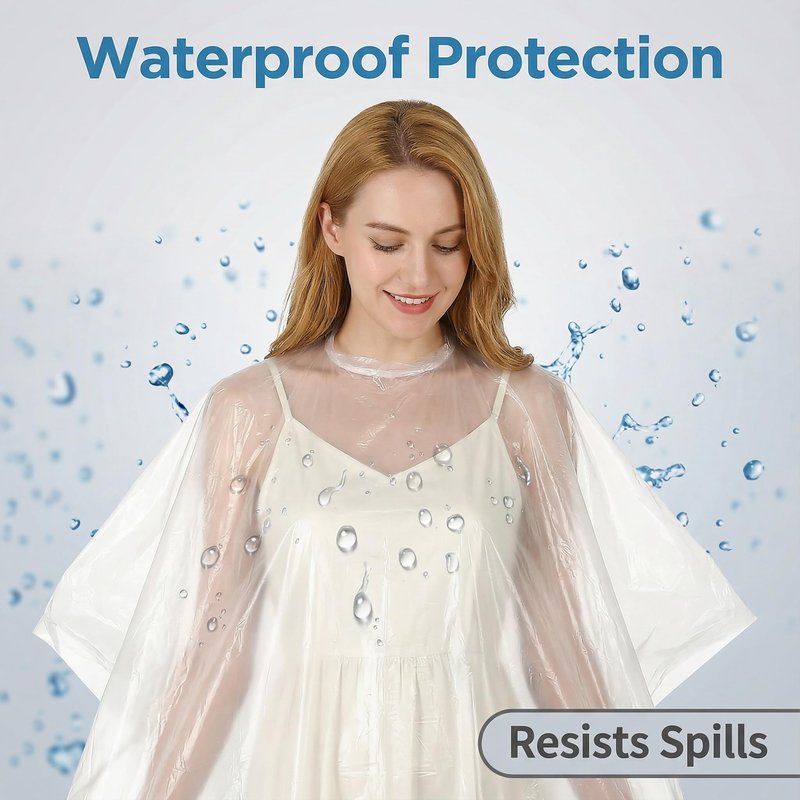 50 Pcs Disposable Hair Salon Capes, 35.4×51.2 Inches Waterproof Hairdressing Cape for Hair Stylist, Barber, Hair Dye, Perming and Beauty Salon Use