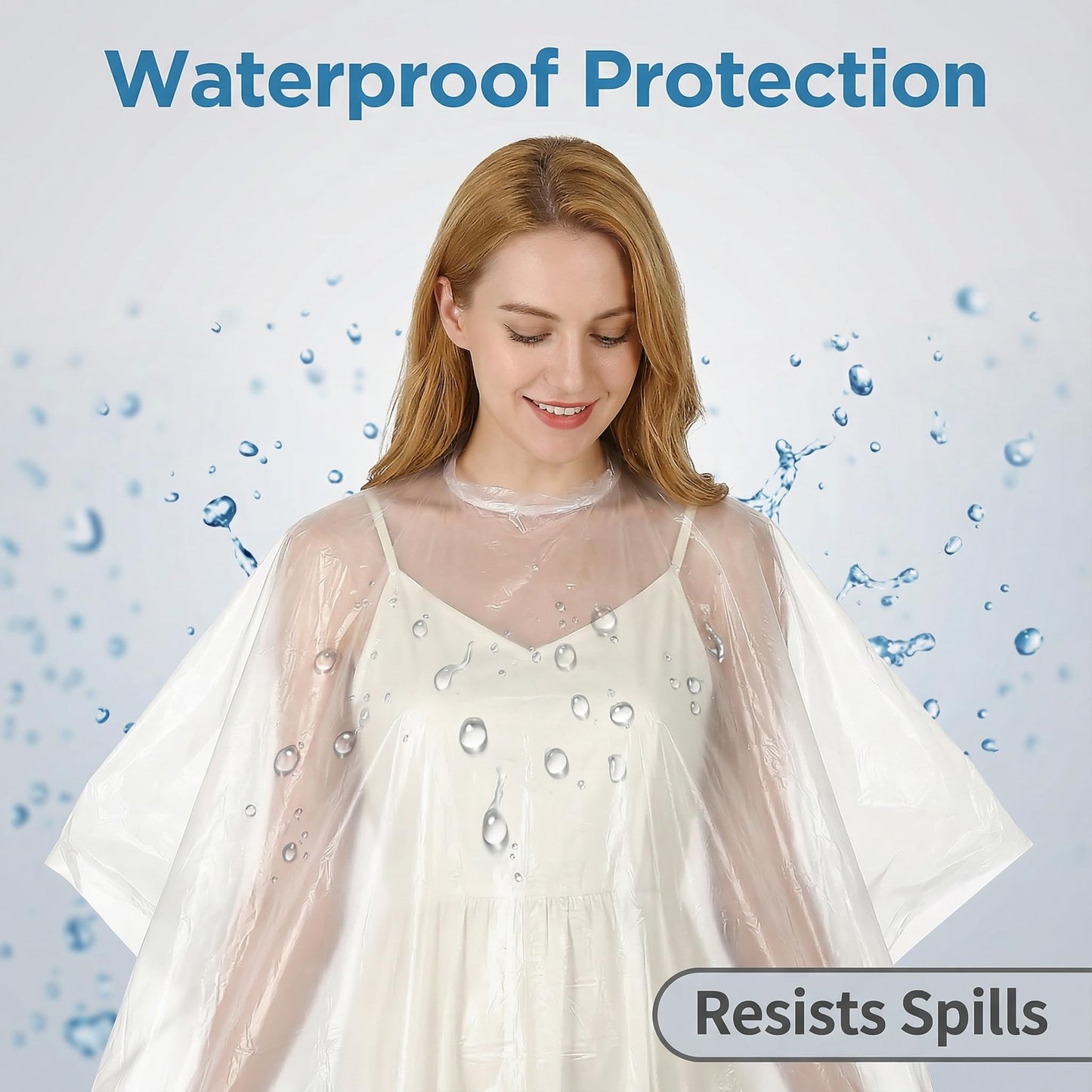 50 Pcs Disposable Hair Salon Capes, 35.4×51.2 Inches Waterproof Hairdressing Cape for Hair Stylist, Barber, Hair Dye, Perming and Beauty Salon Use