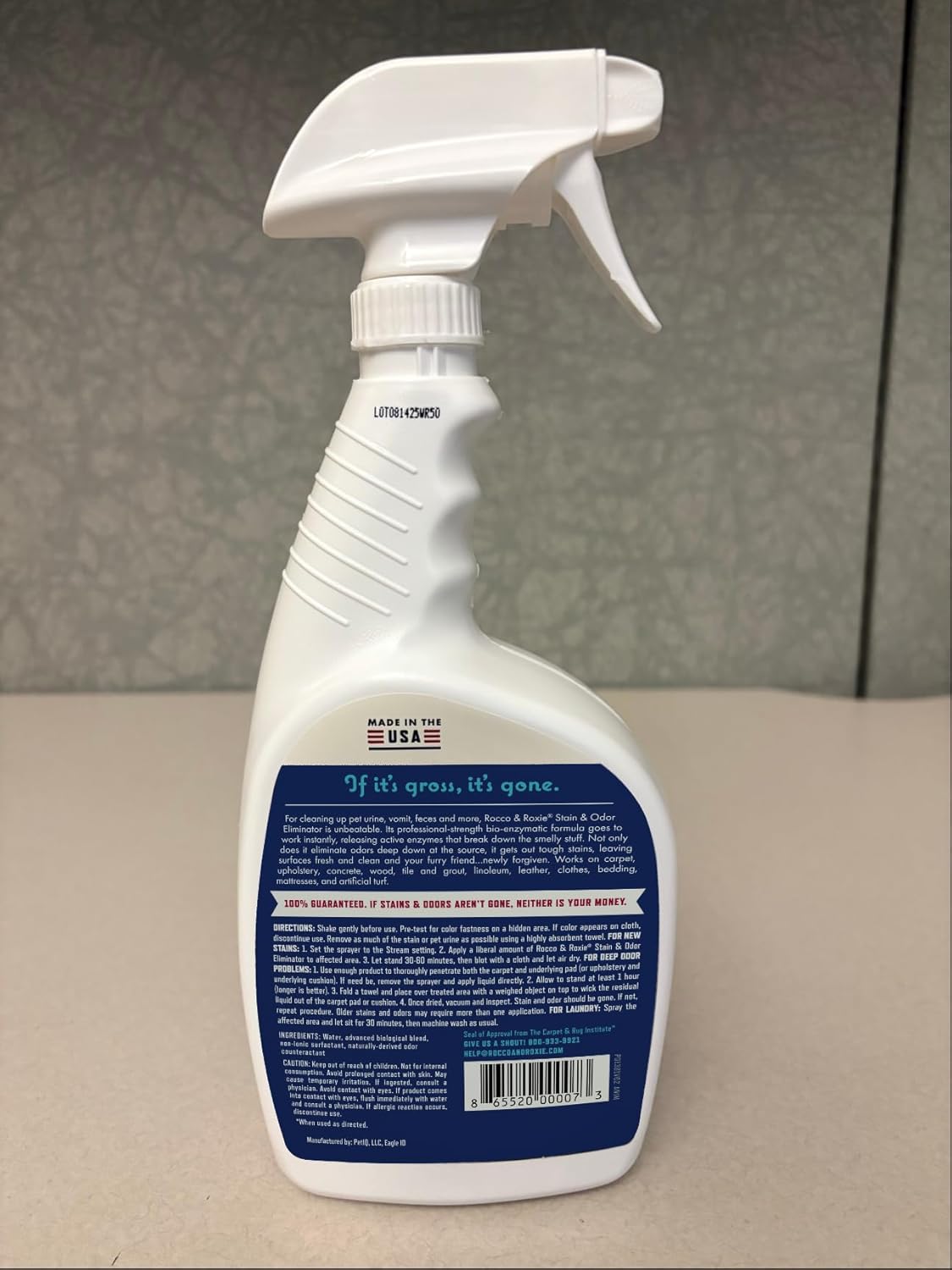 Rocco & Roxie Stain & Odor Eliminator | Enzyme Cleaner for Pet Urine - 32 Fl Oz Carpet Cleaner Spray