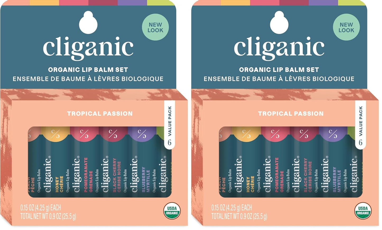 Organic Lip Balm Set - 6 Flavors of 100% Natural Hydrating Moisturizers | Perfect Gift for Dry Cracked Lips