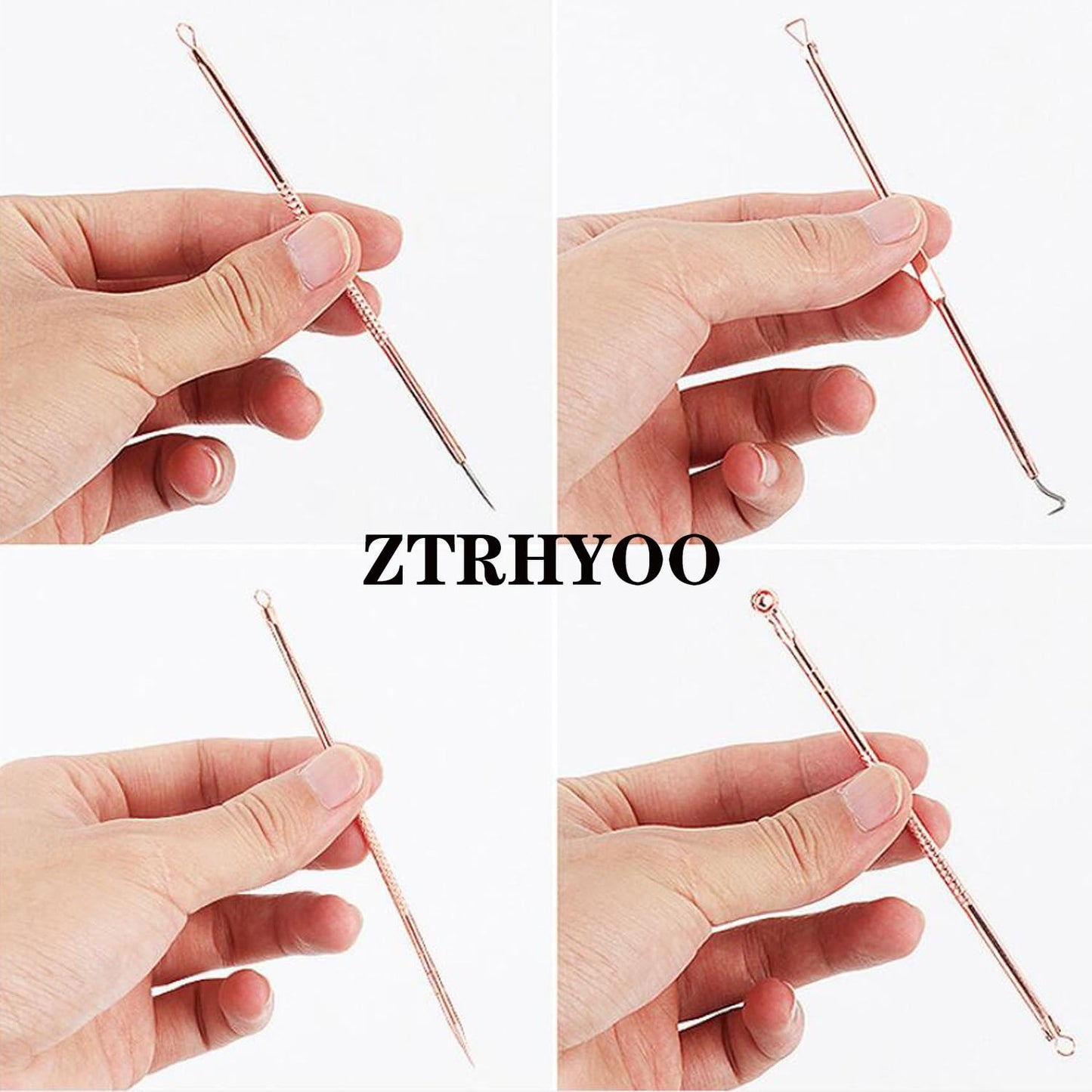 Blackhead Remover Tool - Comedone Extractor Kit for Acne Treatment | Blemish & Whitehead Removal, Includes Case (Rose)