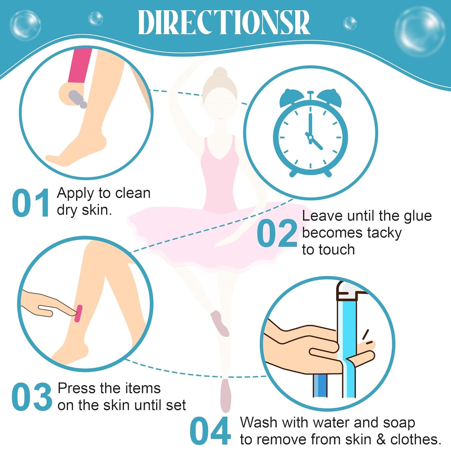 Roll-On Body Adhesive for Dancers - Sweat Resistant & Water Wash Off | 2oz Fashion Butt Glue Applicator