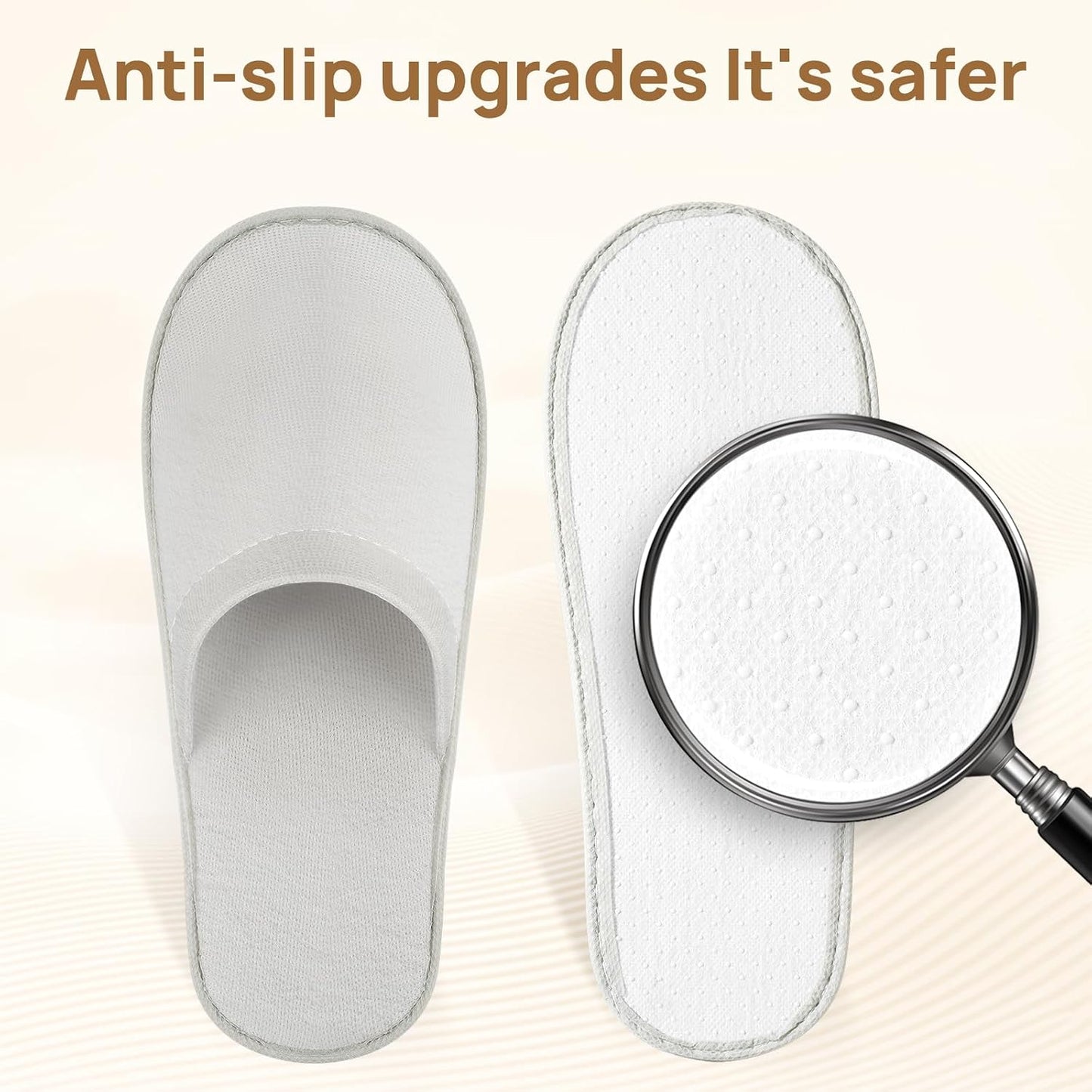 Disposable Slippers for Guests - 44 Pairs, Non-Slip EVA, Fits US Men 10 & Women 11 | Ideal for Spa, Hotel, Wedding, Travel