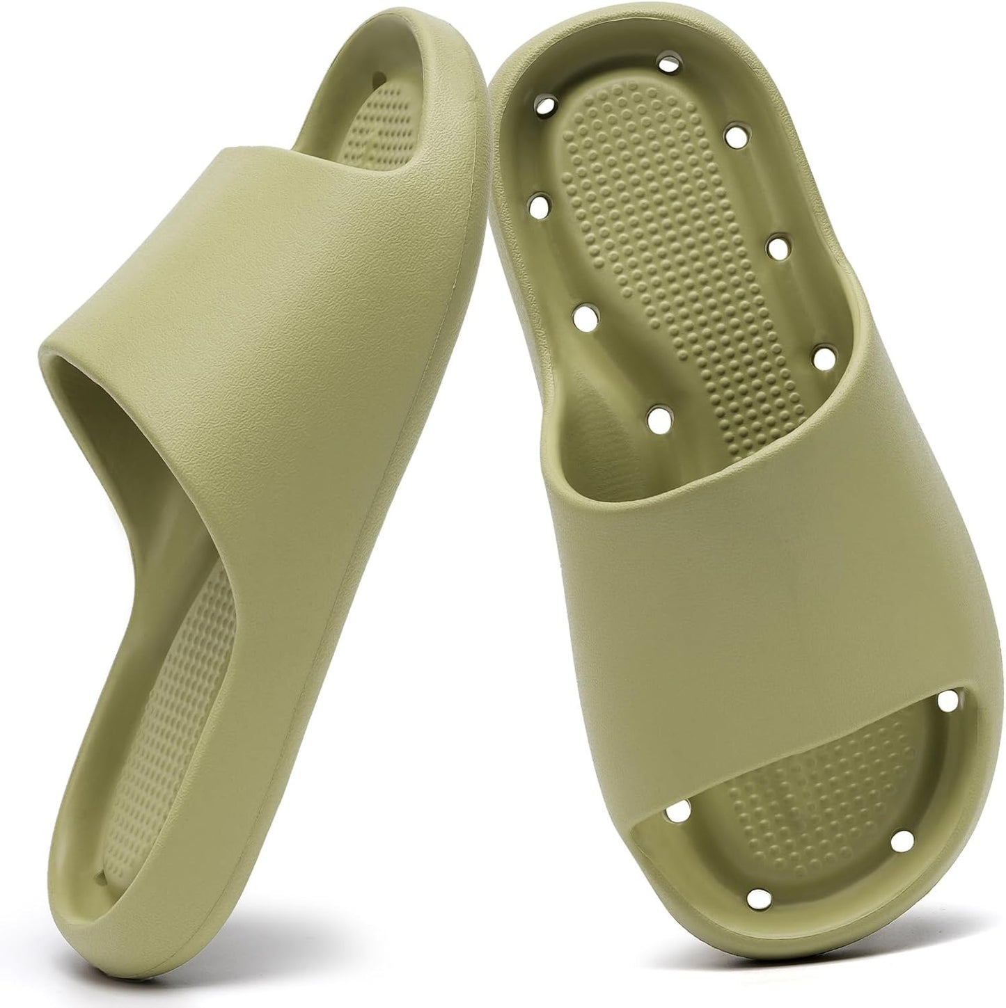 Arch Support Shower Shoes - Quick Drying Slide Sandals with Drain Holes | Soft Cushioned Anti-Slip Pool Slides for Comfort