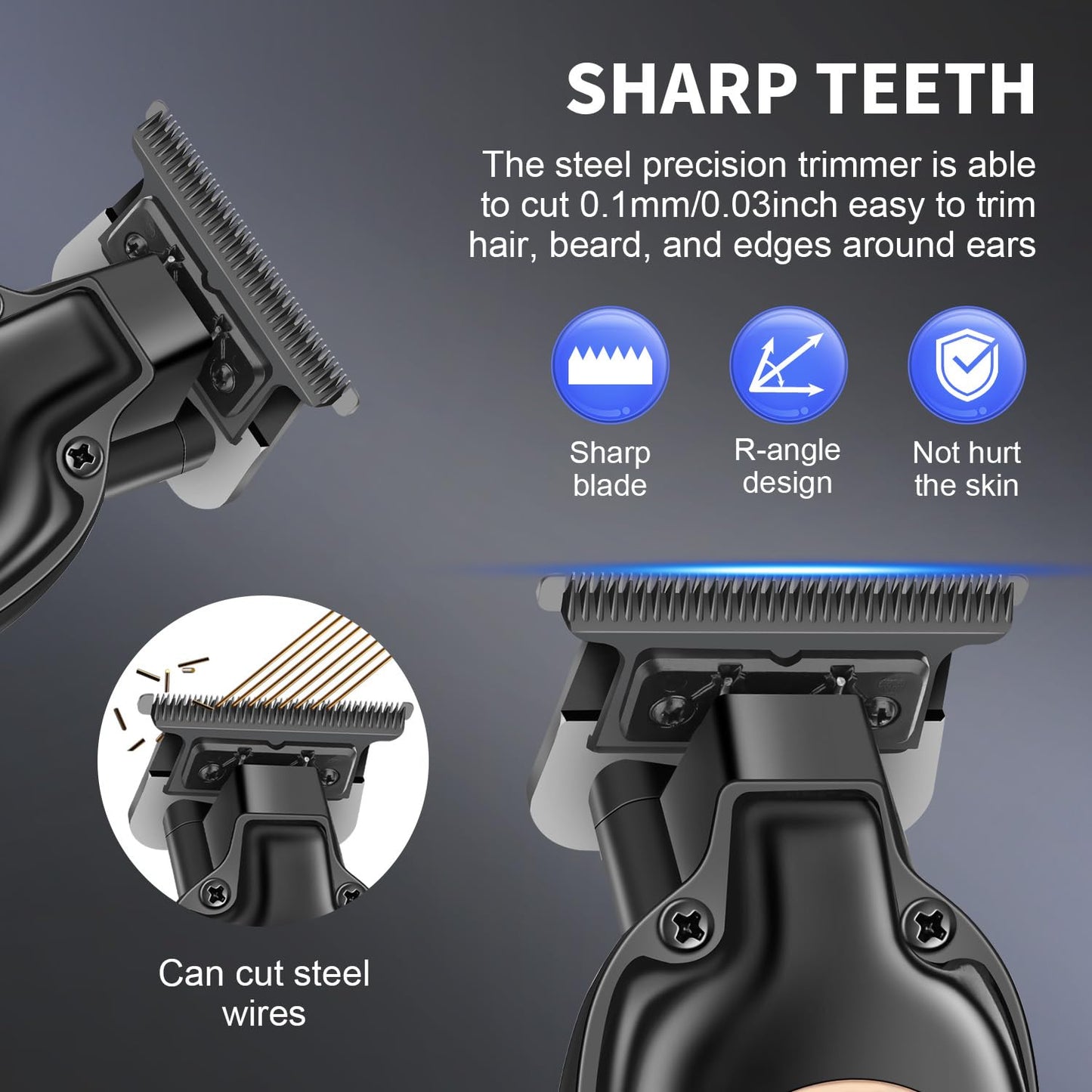 Professional Cordless Hair Trimmer for Men, T-Blade Zero Gapped Hair Clipper, Mens Beard Trimmer, Edgers, Fade Barber Clipper, Black