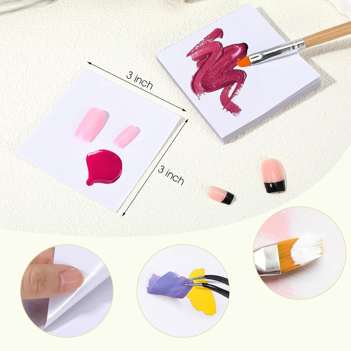 Nail Art Palette Paper - 50 Sheets Disposable Gel Polish Mixing Mat | Perfect for Nail Art Supplies