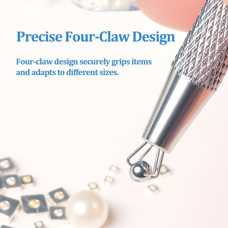 Piercing Ball Grabber,3 PCS Piercing Removal Tool,4-Claw Diamond Tweezers for Easy Jewelry Changing,Stainless Steel Gem Pickup Tool,Earring Pearl Grabber