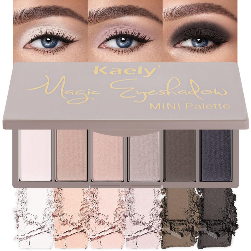 Eye Shadow Palette for Older Women - 6 Colors, High Pigment, Mini Travel Size | Green Eyes, Nude Pink, Rose Gold