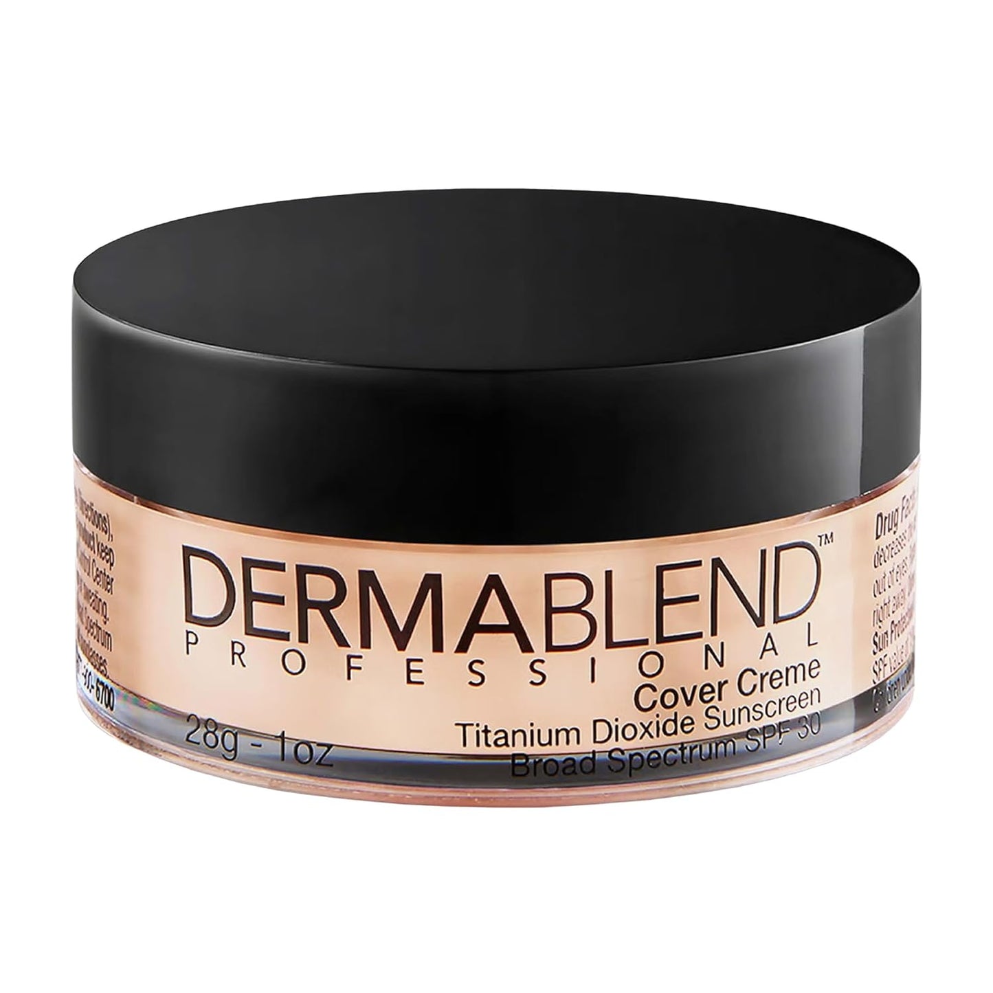 Dermablend Cover Crème - Full Coverage Foundation Makeup | Hydrating Cream Concealer for Dark Circles & Blemishes, SPF 30, 1 Oz