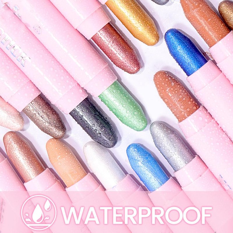 2in1 Cream Eye Shadow Brightener Sticks - Waterproof Pigmented Pencil Applicator | 24 Smoky Amethyst Shimmer