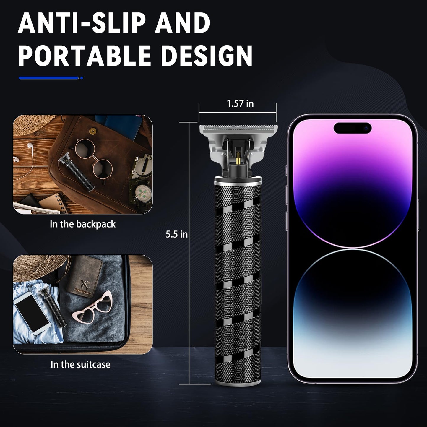 Ufree Hair Trimmer for Men, Beard Trimmer for Men Electric Razor Shavers Cordless Hair Clippers for Men, Zero Gapped T Blade Liners Grooming Hair Cutting Kit, Valentines Day Gifts for Men(Silver)
