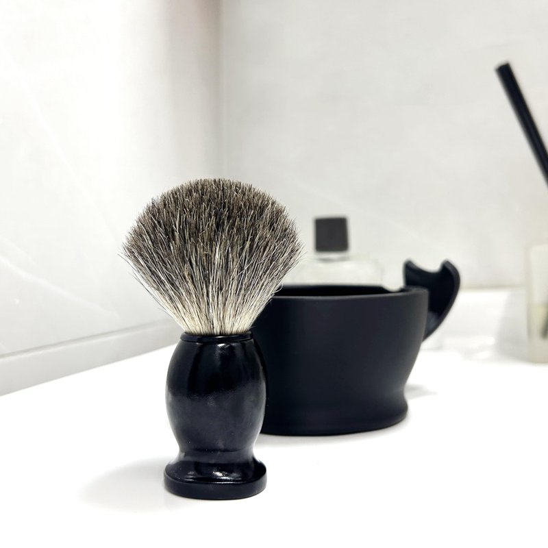 Shaving Brush Set for Men,2 in 1 Shaving Brush Set Includes Pure Badger Shaving Brush and PLA Shaving Bowl (Set2)